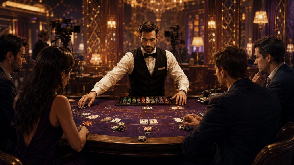 El trabajo del crupier en el casino en vivo: funciones, ritmo y control de la mesa
